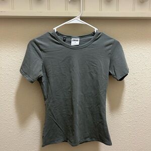 Gymshark Gray/Dark Green Fitted Short Sleeve Tee